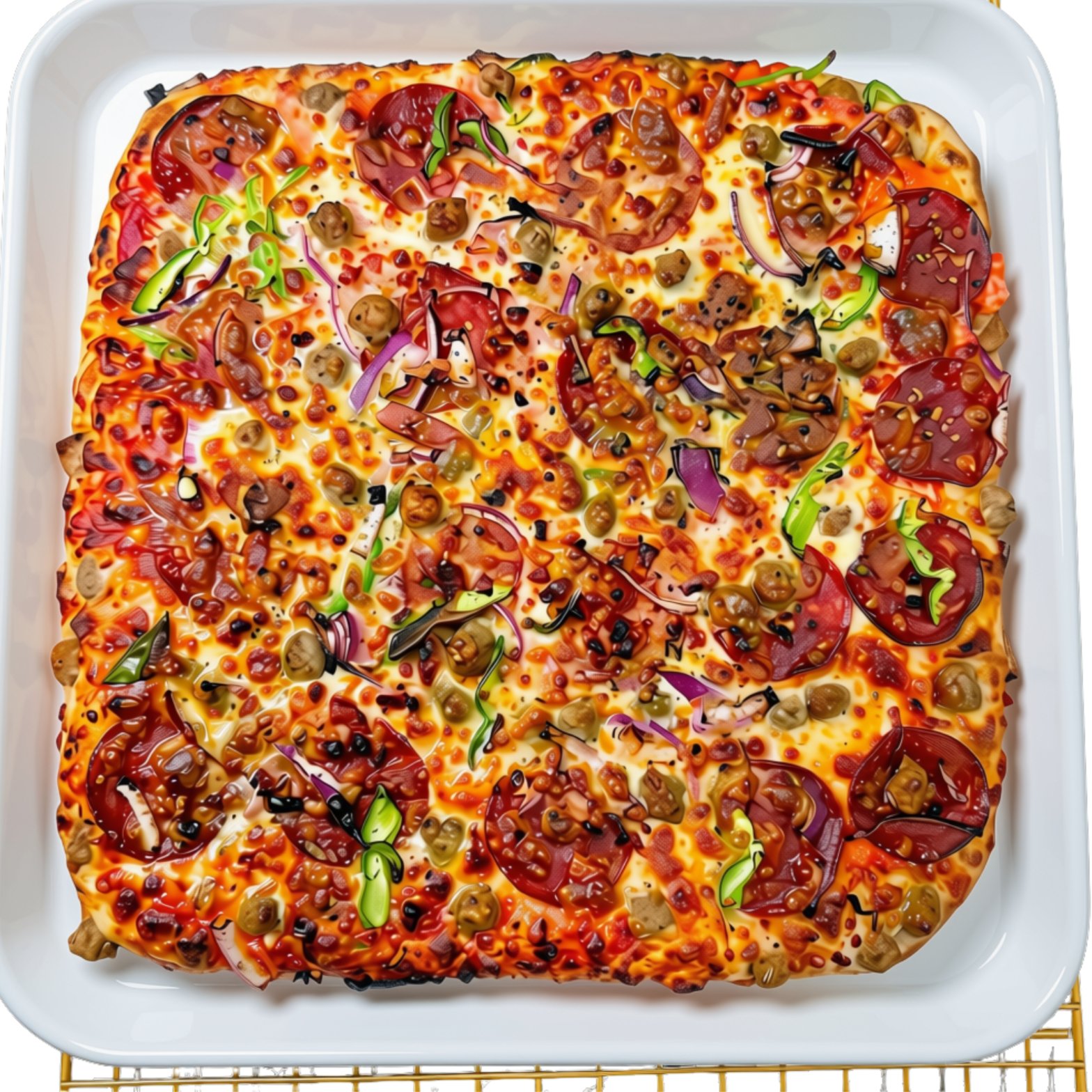 Loaded pizza tray