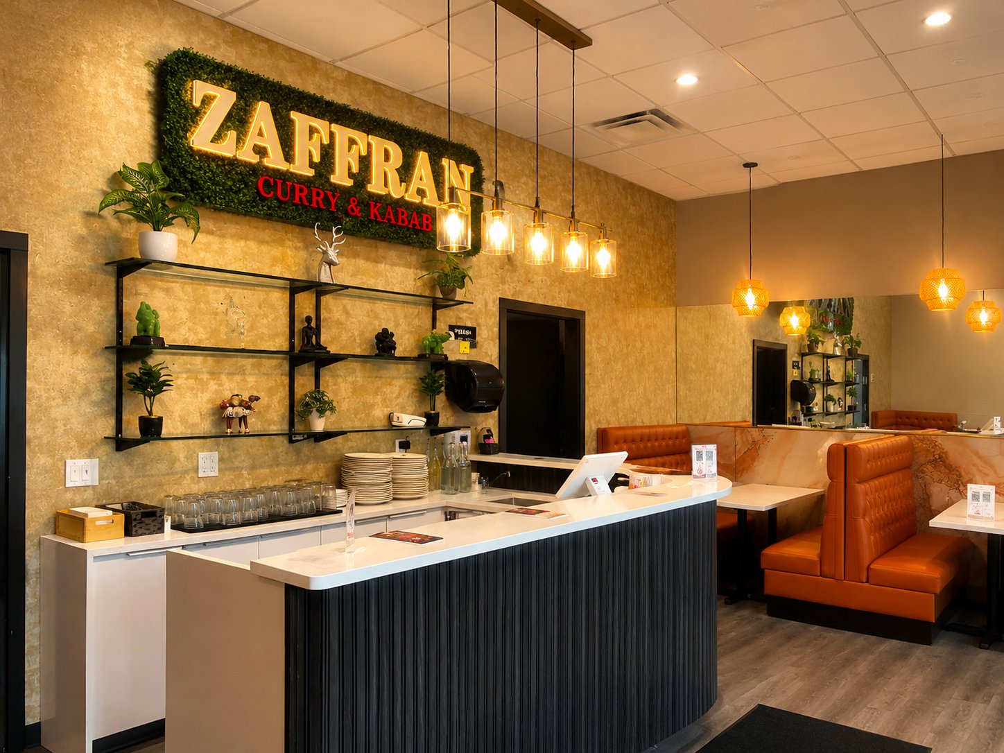 Interior of Zaffran restaurant in Calgary