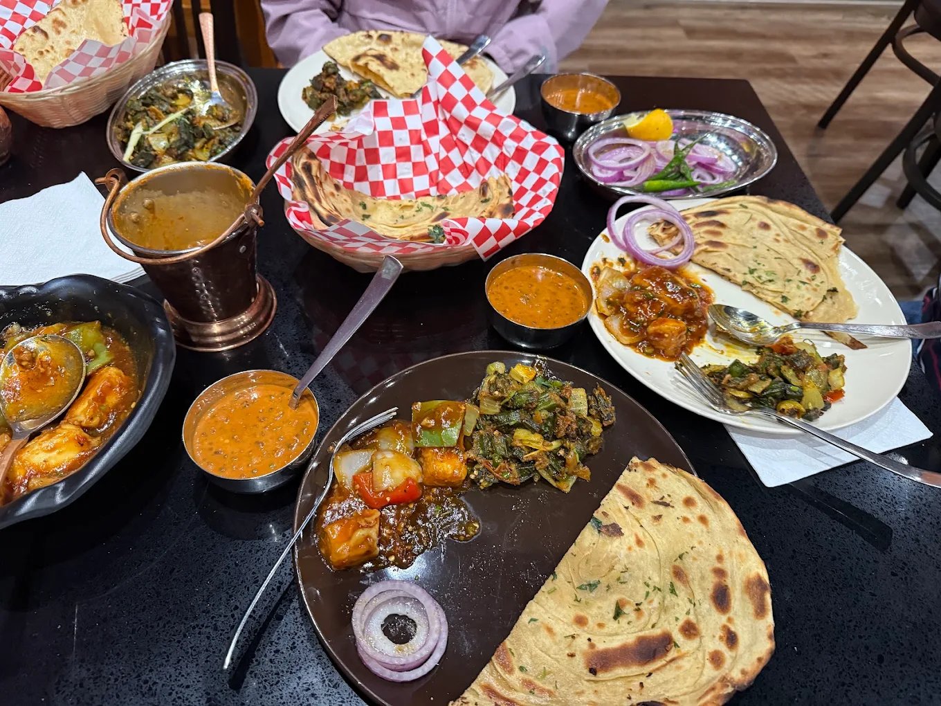 Indian thali spread at Mehman Calgary
