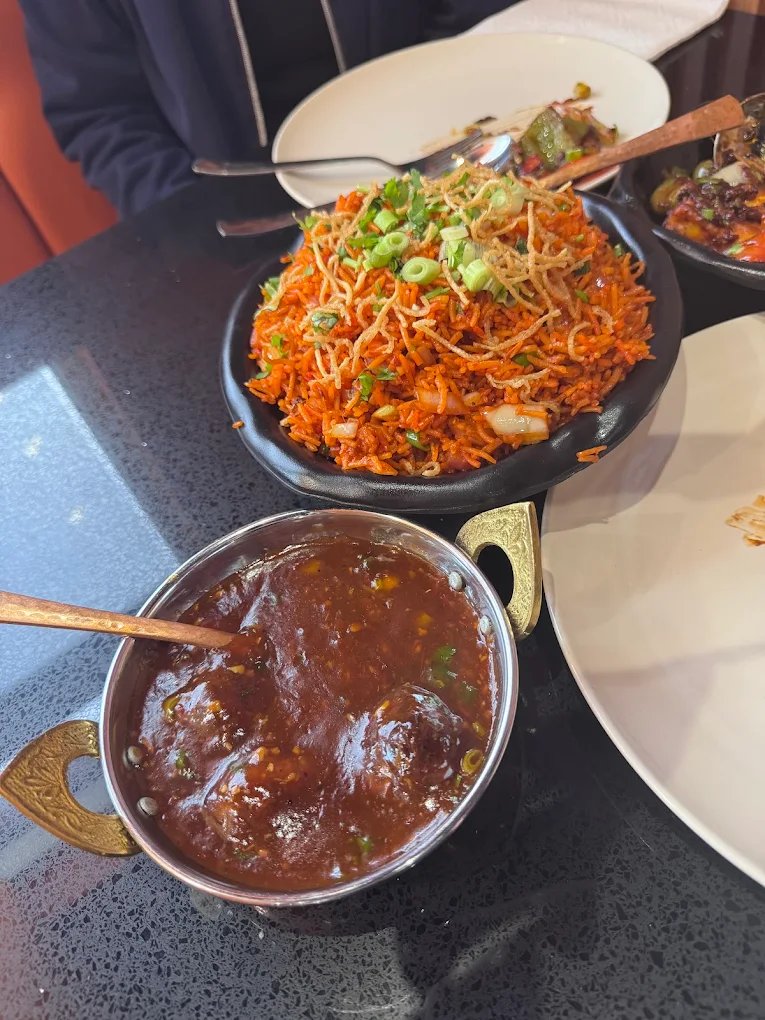 Hakka fried rice with gravy at Mehman Calgary