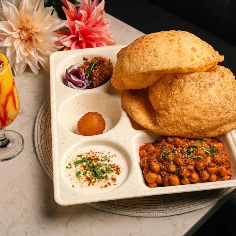 Chole bhature served at Rasoi on 50th