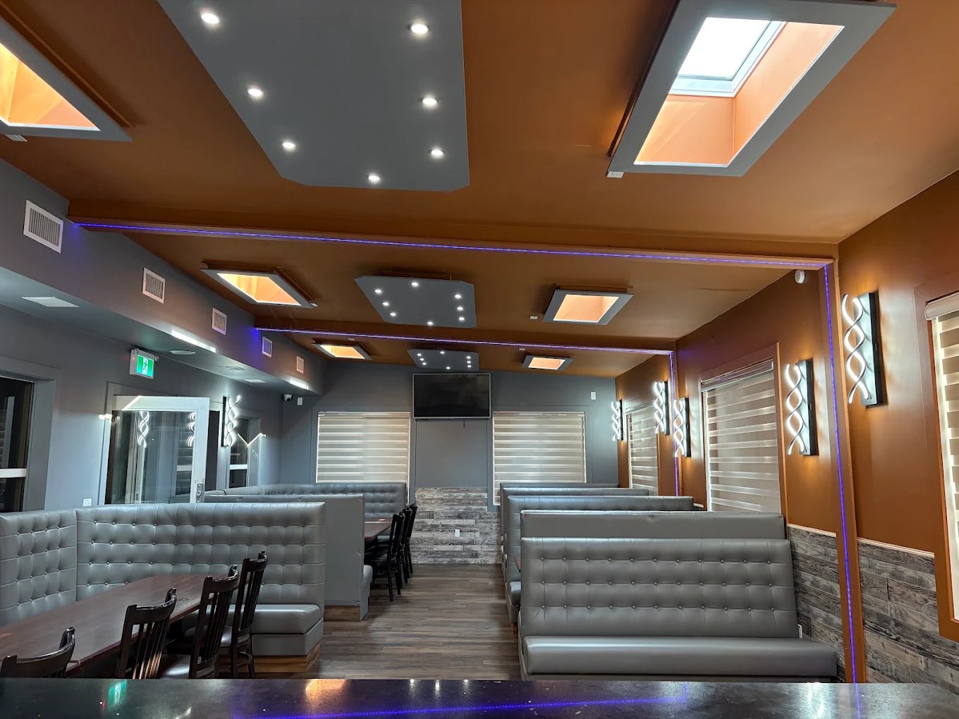 Modern dining lounge at Rasoi on 50th