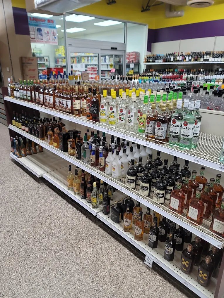 Rum shelves close up