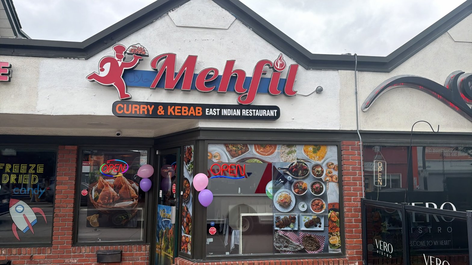 Mehfil Curry & Kebab East Indian restaurant exterior at dusk
