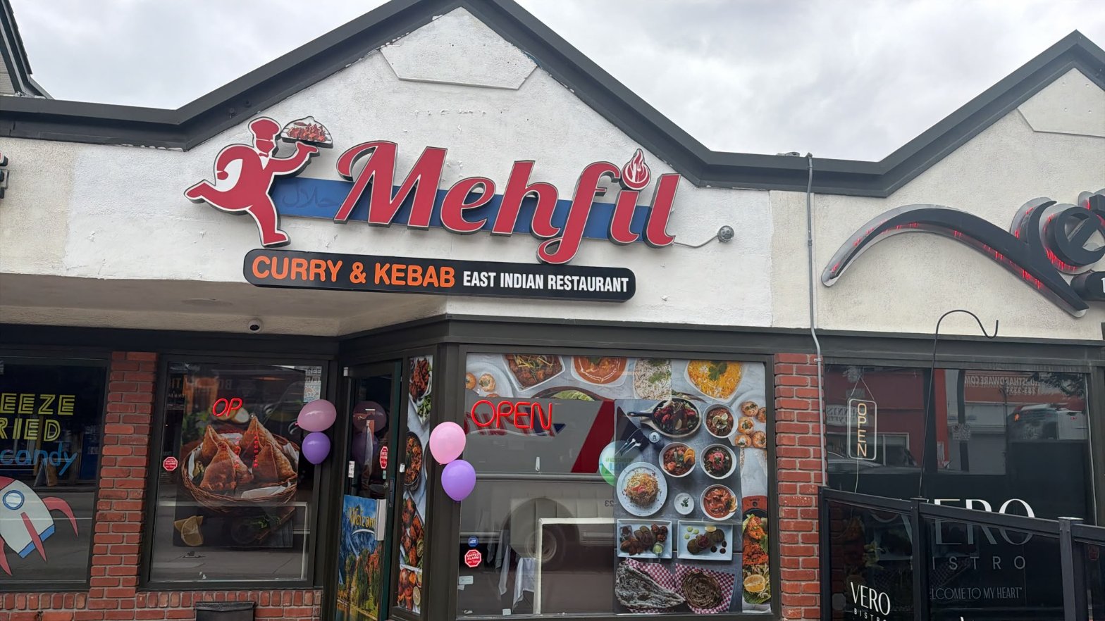 Mehfil Curry & Kebab East Indian restaurant exterior at dusk