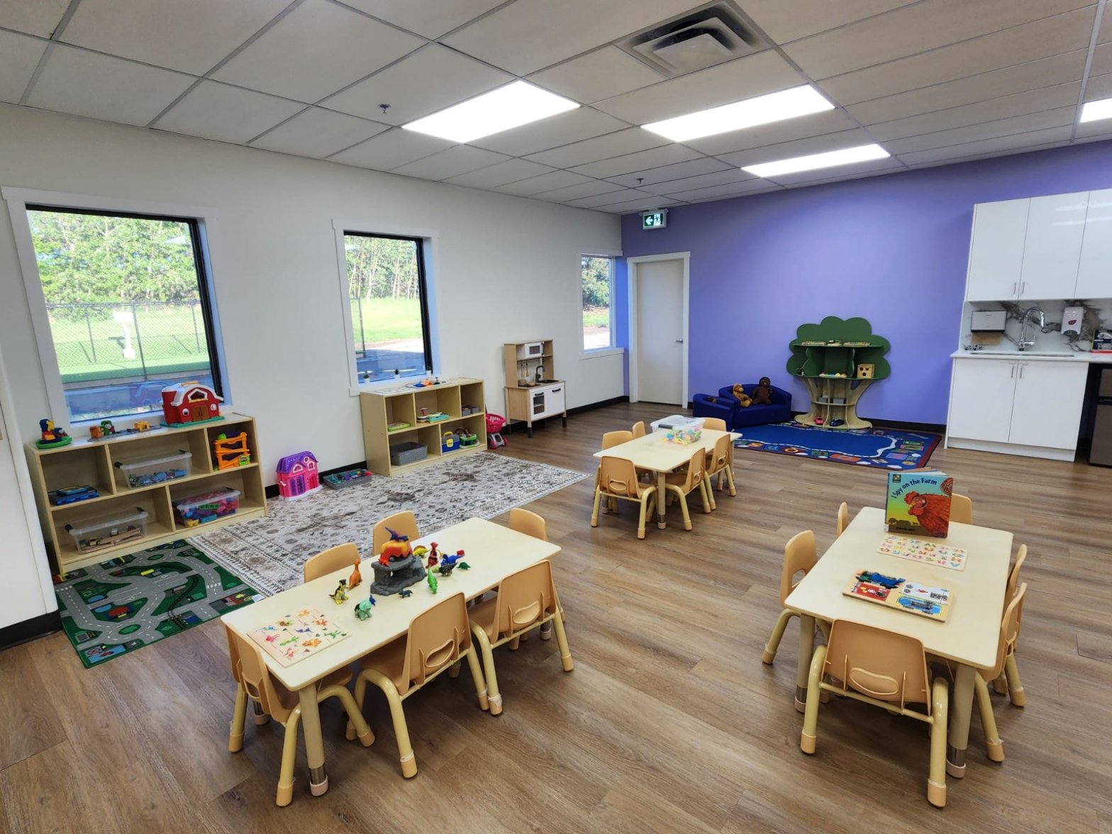 Children reading and creating art
