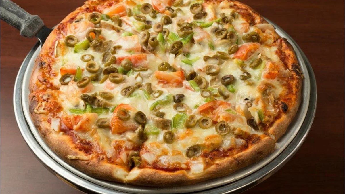 Fresh pizza served at Russell Restaurant