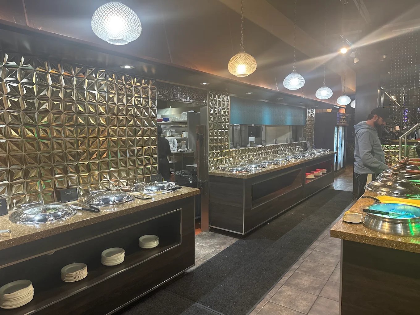 Indian buffet dishes at New Asian Village Edmonton