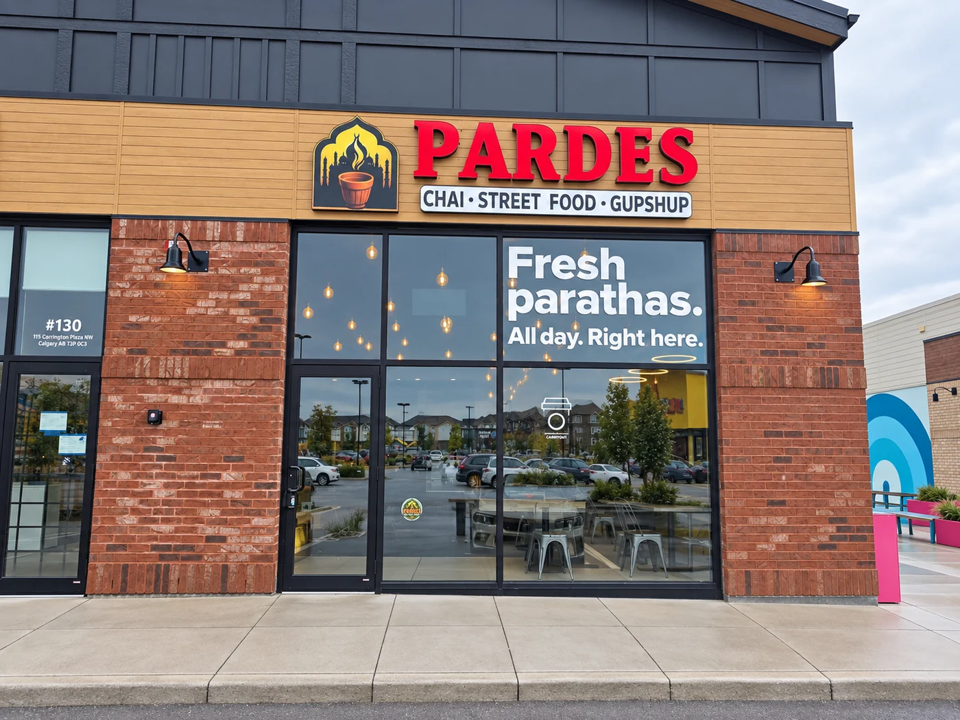 Pardes Carrington Indian restaurant Calgary storefront