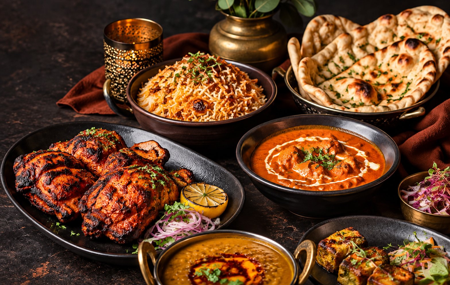 Assortment of Agnii Indian dishes