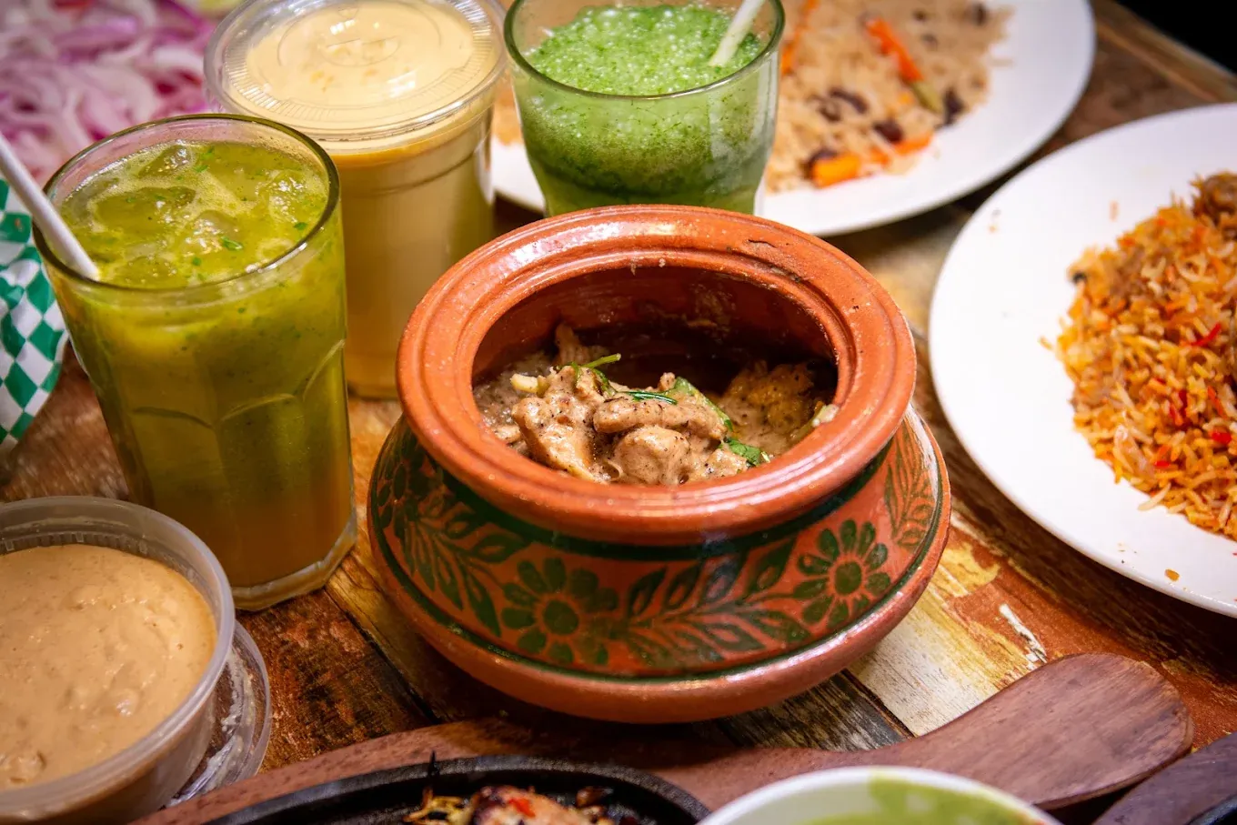 Traditional clay-pot Pakistani dish at Chenab