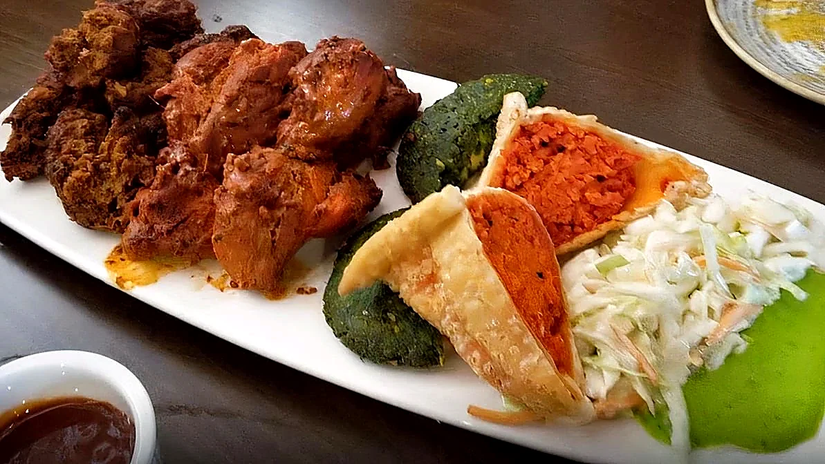 An assorted appetizer platter