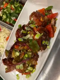 Vegetable Manchurian in a glossy sauce