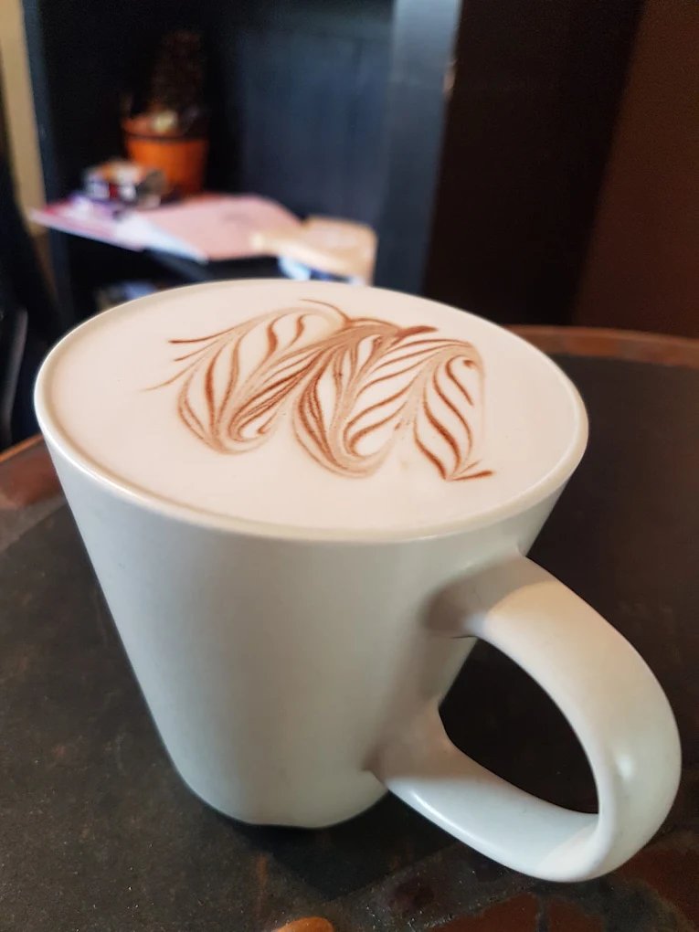 Latte with beautiful latte art