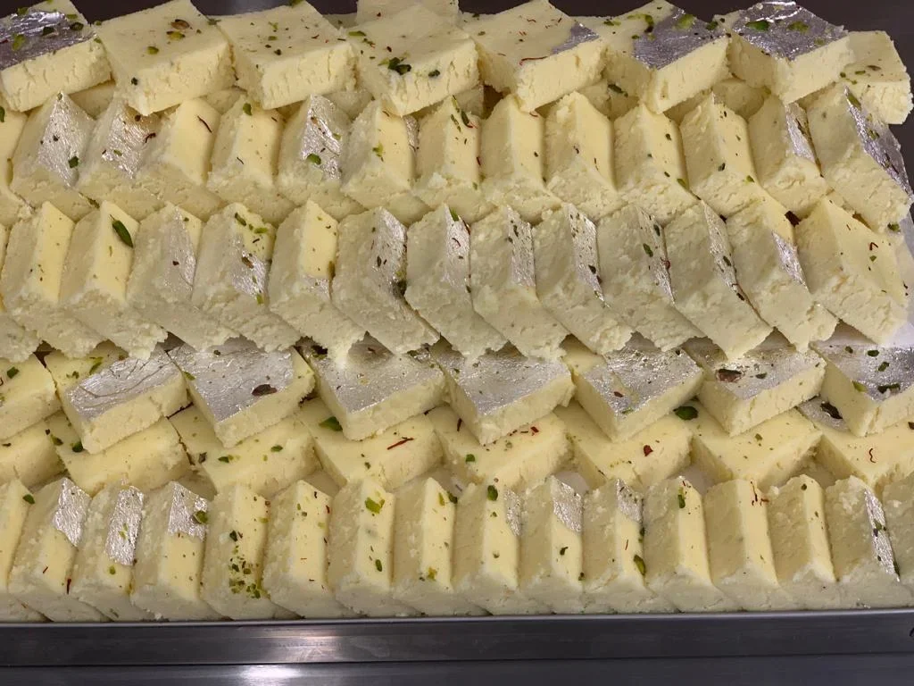 Assorted Indian barfi and silver-leaf sweets