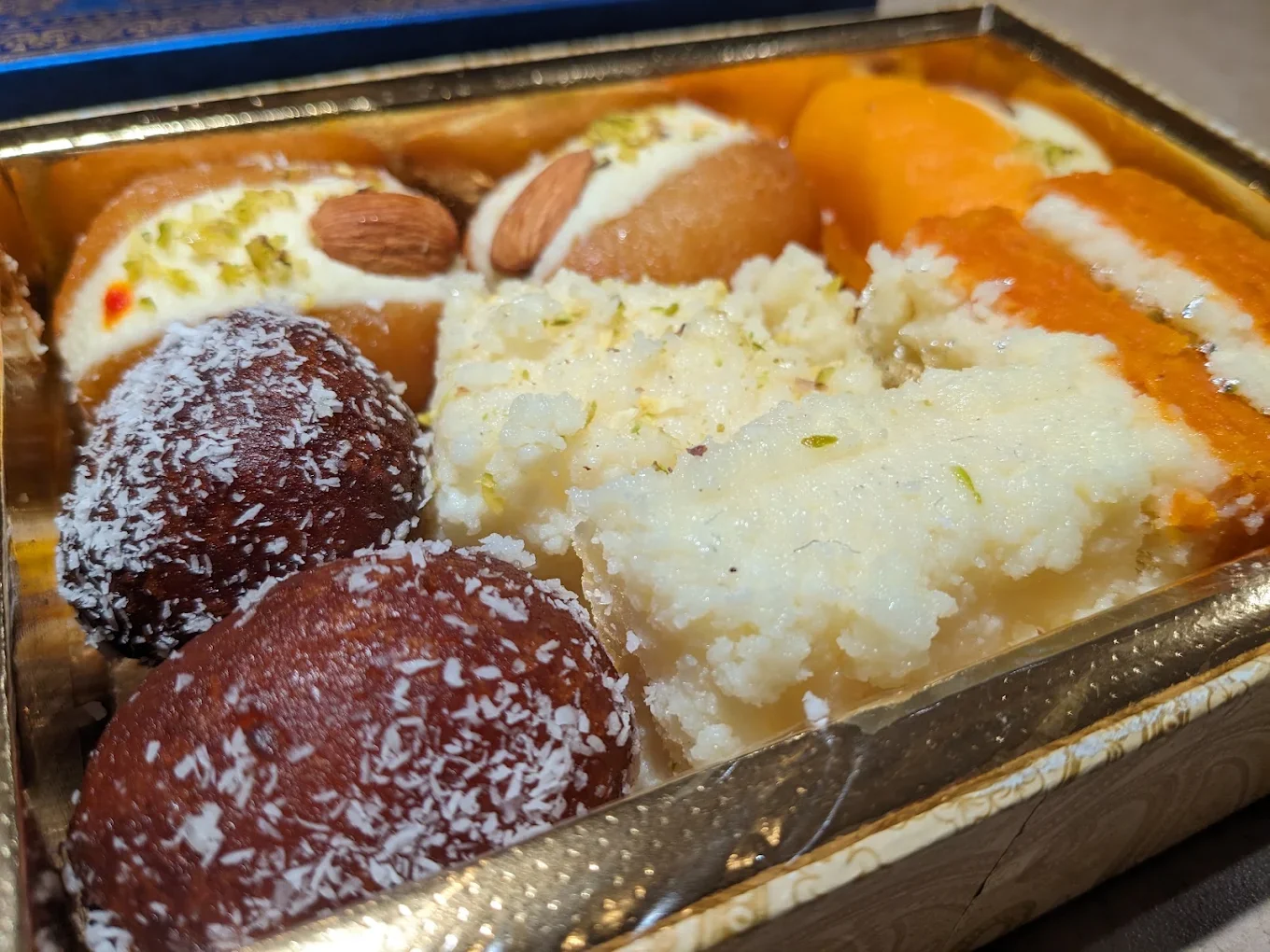 Gift box of assorted Indian sweets