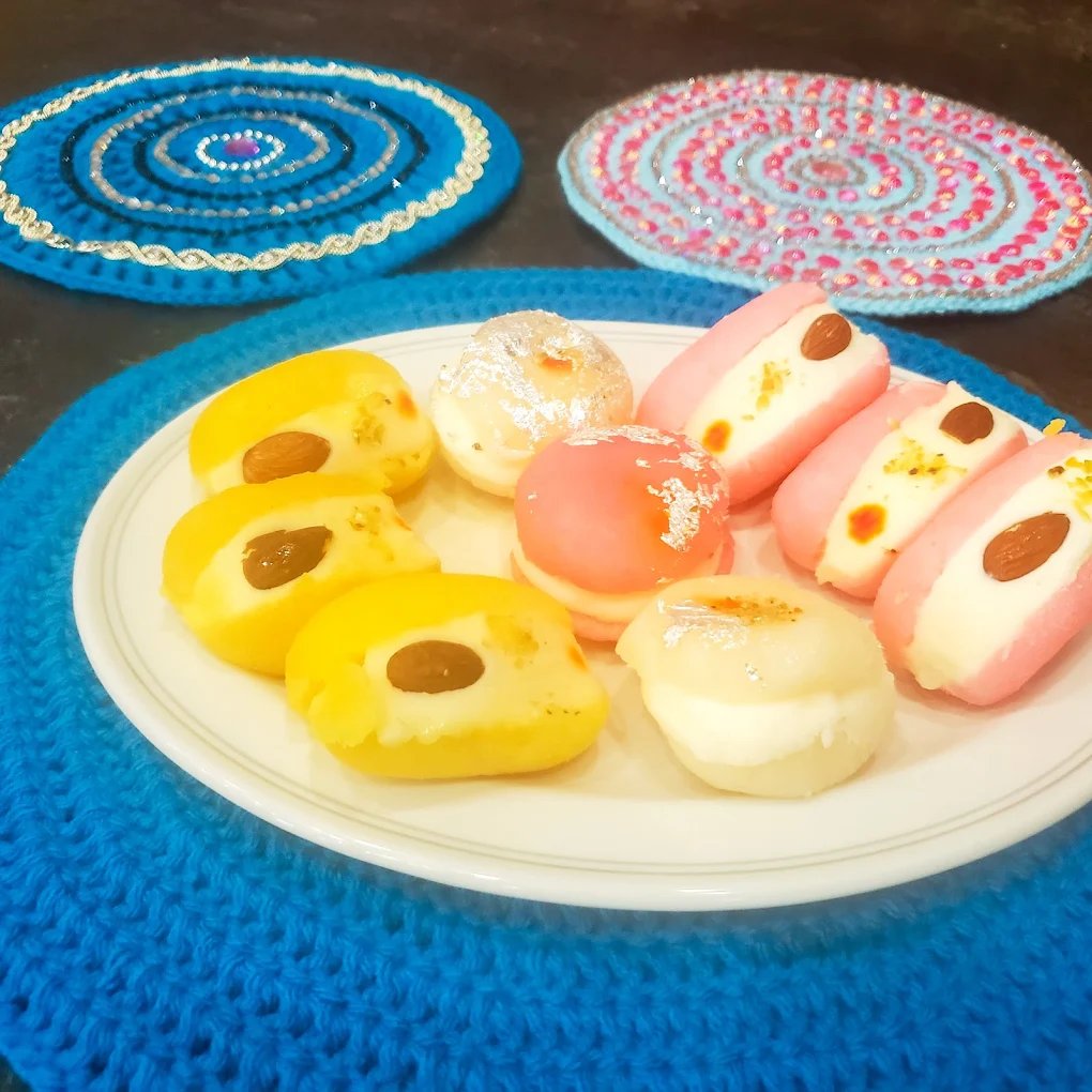 Traditional Indian sweets being prepared