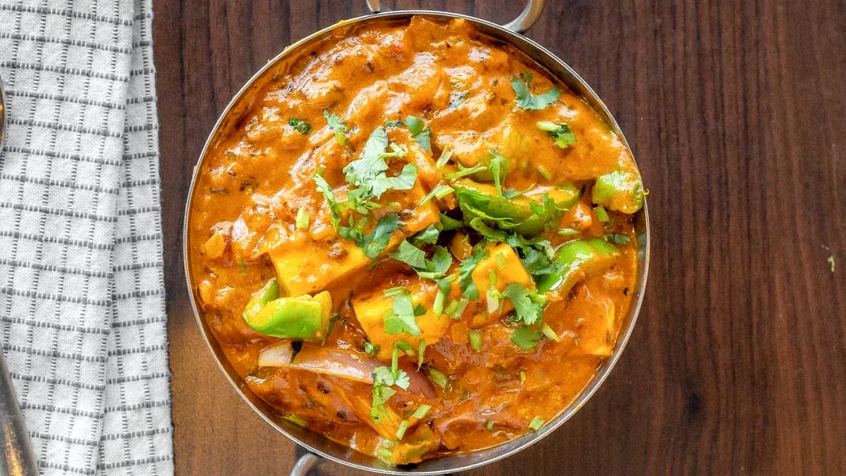 Kadai Paneer with peppers and coriander