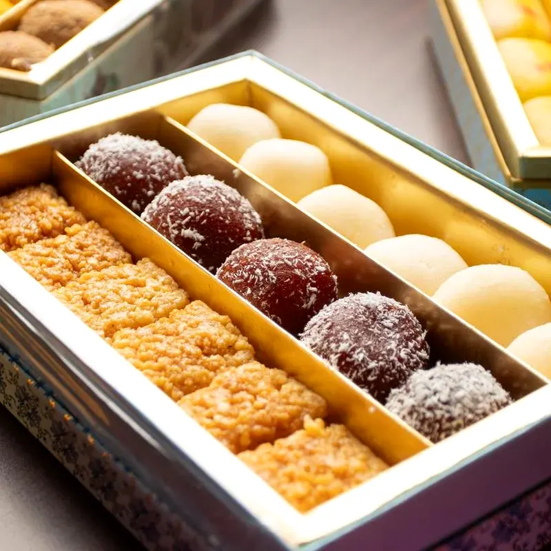 Assortment of traditional Indian sweets