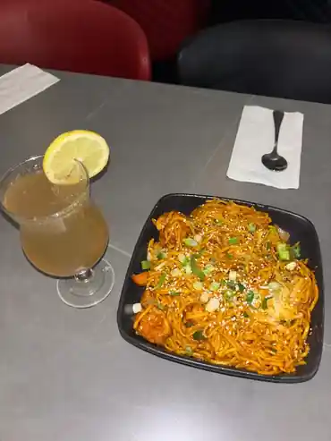 Noodles and drink