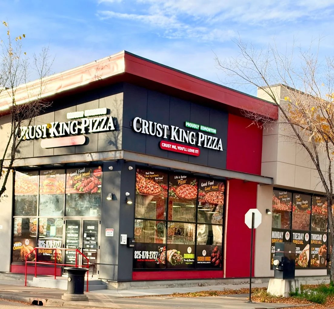 Crust King Pizza storefront in Edmonton